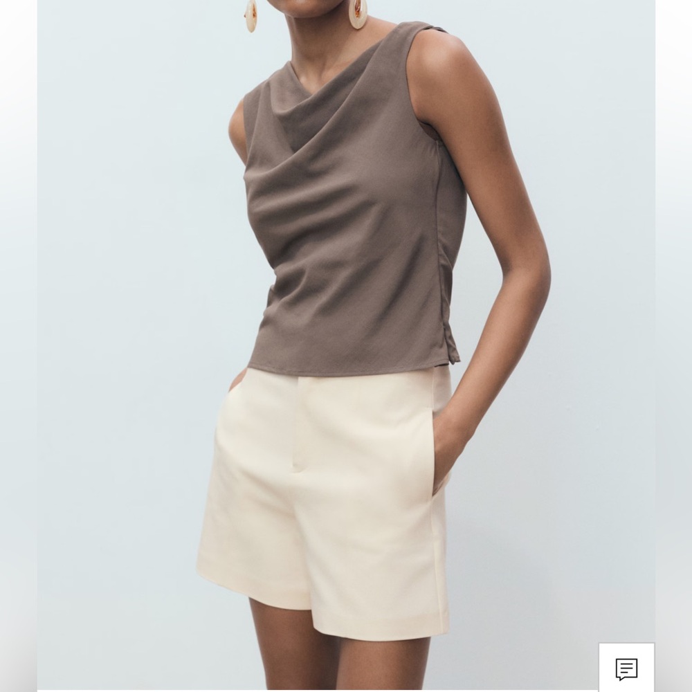 Mango High waisted straight shorts